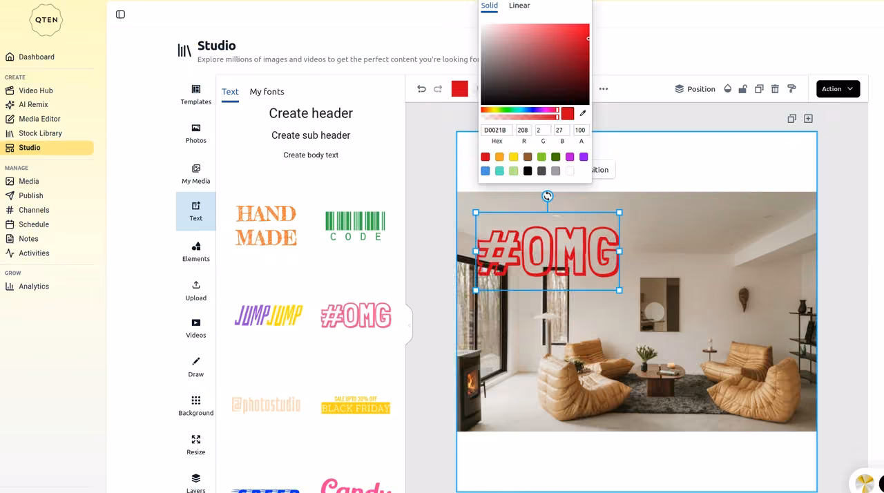 Design stunning social content without starting from scratch — product screenshot